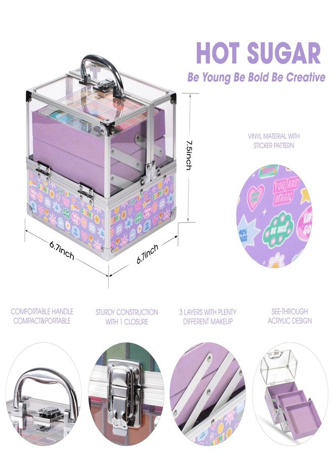 Hot Sugar Make Up Kit for Girls 10-12, Girls Makeup Sets Ages 8-12, Beauty Box for Birthday Parties Makeovers & Christmas (Sticker) - Image 2
